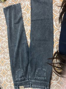 Acid Wash Straight Leg Jeans