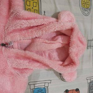 Baby Pink Colour Woolen Jacket
