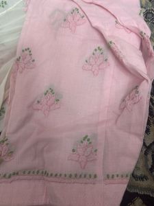 Pink Embroidered Lucknowi Kurta Set