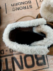Brown Faux Suede Winter Boots