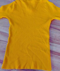 Mustard Yellow Woollen Top For Women