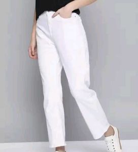 White Straight Fit Jeans