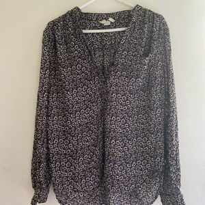 Floral Print Long Sleeve Blouse