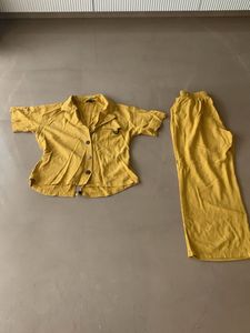 Lovely Mustard Cord Set With Top And Bottom