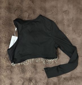SAVANA Rhinestone Crop Top
