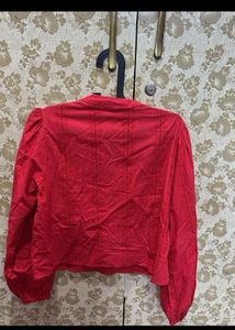 Red Long Sleeve Top