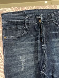 Dark Blue Distressed Jeans