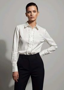 Ruffle White Shirt 🤍