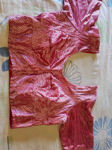 Pink &amp; Gold Sari with Blouse