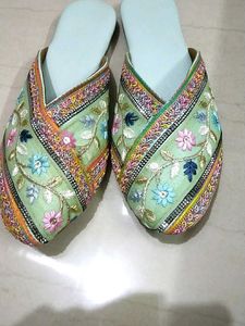 Floral Embroidered Flats