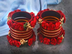 Red Rose Bangles (Set of 2)