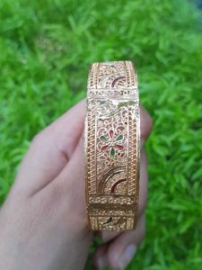 Gold Tone Filigree Bangle Bracelet