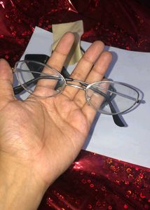 Cat Eye Y2K Silver Frame Glasses