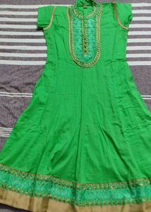 Green Embroidered Anarkali Set With Duppata