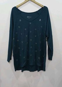 Stylish Teal V-Neck Top