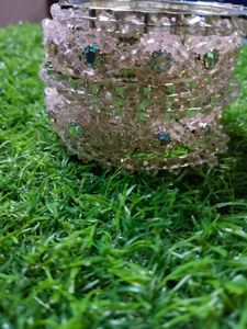 Pink Beaded Bangle Set