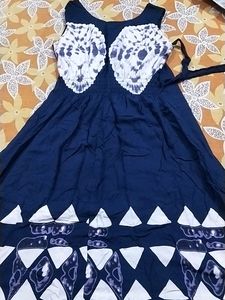 Blue Fairy Wings Printed Midy With A Inbuilt Belt