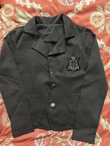 Grey Blazer with Crest Detail
