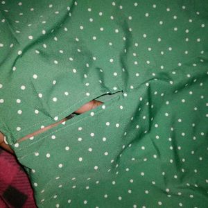 Green Polka Dot Blouse