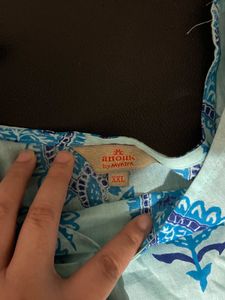 Pretty Blue Kurti Plazzo Set