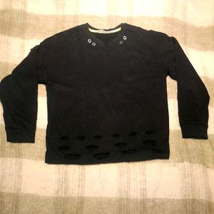 Stylish Black Long Sleeve Top [C8]