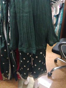 HEAVY WORKED A-LINE KURTI WITH PANT AND DUPATT