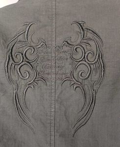 Embroidered Detail Dark Black Blazer
