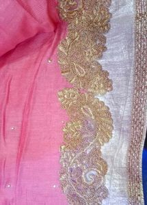 Pink Embellished Saree