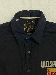 U.D. Sports Black Button-Down Shirt