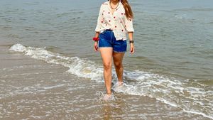 Heart Print Shirt &amp; Bralette Set