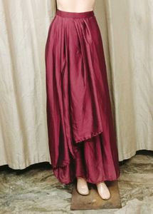 Maroon Embellished Draped skirt with top