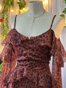 Leopard Print Ruffle Dress