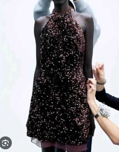 New Zara Sparkly Sequin Mini Dress