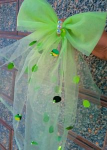 long teil bow hair clip
