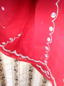 ❤️ Elegant Red Stone Work Saree – Premium Party &amp;