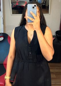 Cotton Black Best Dress