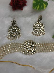 Pearl Kundan Choker Set