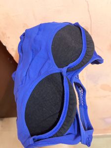 Blue Padded Sports Bra
