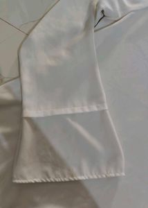 Zara White Top with Polka Dot Scarf