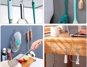 6 Wall Hook Stickers Hanger Hanging Clothes