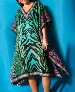 Vibrant Ombre Animal Print Kaftan