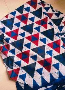 Geometric Shape Cotton Mulmul Saree