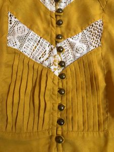 Mustard Lace Top