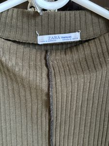 Zara Green Ribbed Top