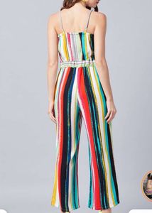 Women Multicoloured Striped Basic Jumpsuit