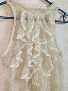 Trendy Summer See-through Mesh Top Sleeveless