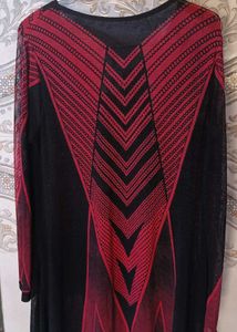 Red &amp; Black Geometric Long Sleeve Top