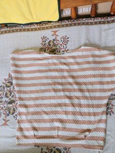 Striped Crop T-shirt(Brown&amp;White)