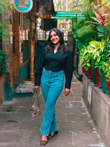 Black gathered crop top