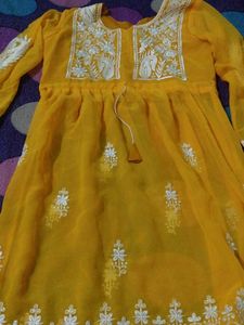 Yellow Embroidered Kurta